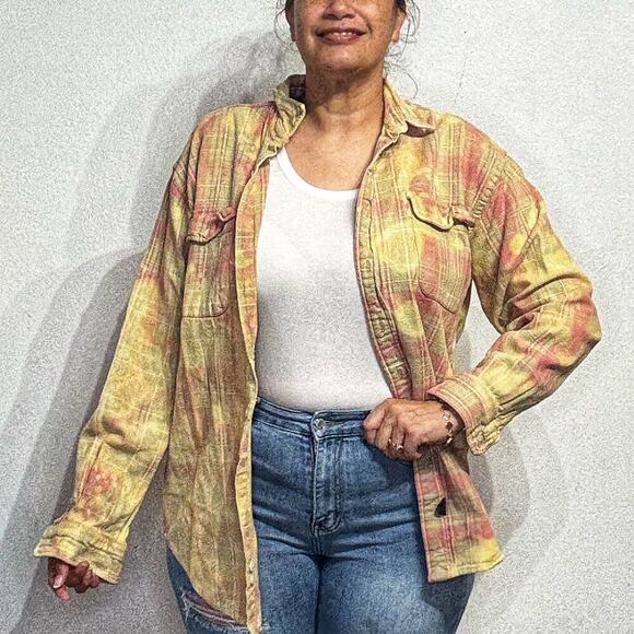 Barbie Pink Plaid Upcycled Shacket Sz M - Picture 7 of 12